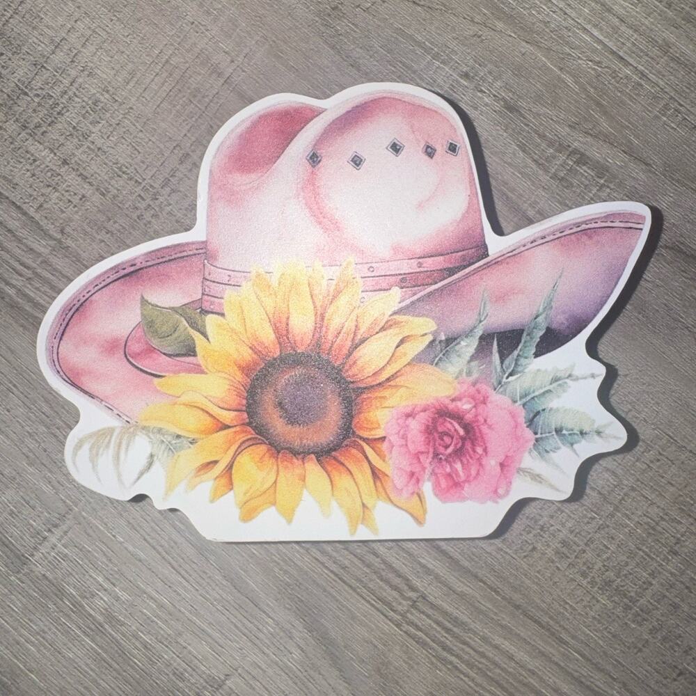 Hobby Lobby Spring Shop Pink Cowboy Hat Sunflower Floral Sign Western Decor New